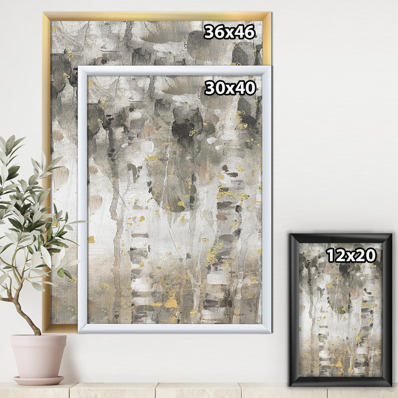 « the modern forest forest i », reproduction d’image sur toile, Cadre blanc, H 40 po x l 30 po x P 1,5 po
