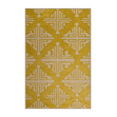 Machine Washable Trellis Brown Area Rug