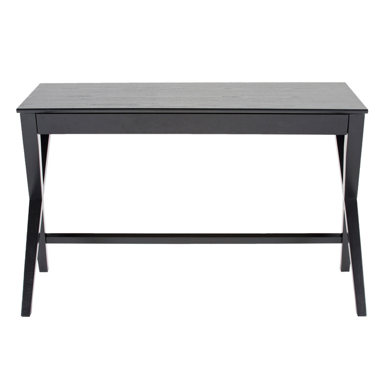 Swam Solid Wood Base Writing Desk, Black