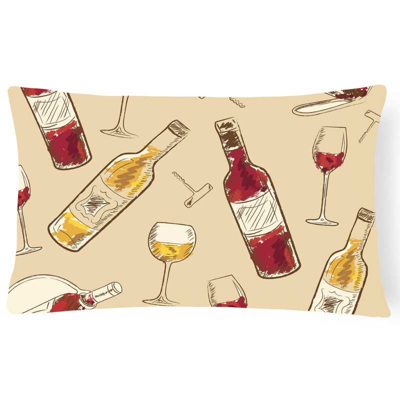  Wine Lumbar Pillow, Cream
