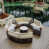 Beige Cushion/Brown Frame