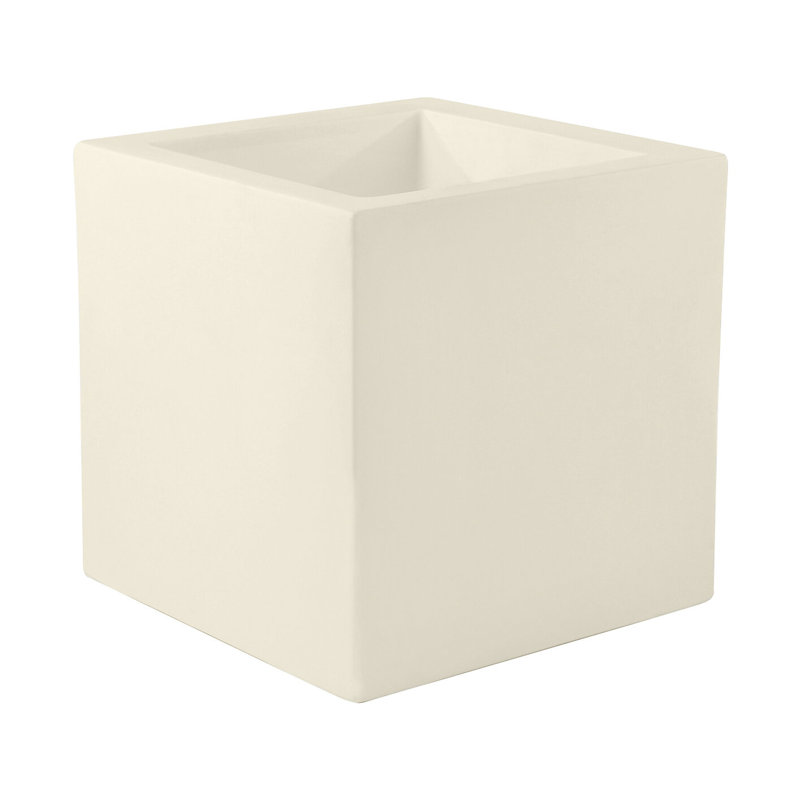Cubo Resin Pot Planter, Ecru, 23.5" H x 23.5" W x 23.5" D