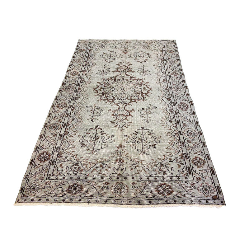 Tapis turc anatolien 5 x 9 gris et brun