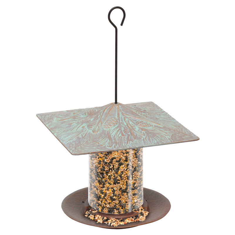 Pinecone Tube Bird Feeder, Copper Verdi