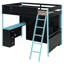 Lit mezzanine double avec bureau et lumière-78040874