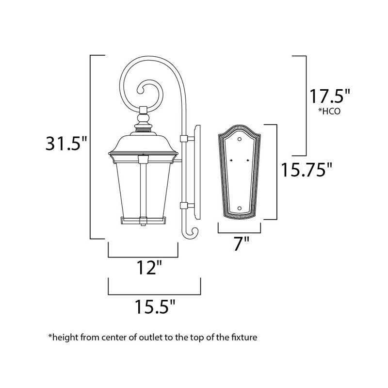 Elana Wall Light, 31.5'' H x 12'' W x 15.5'' D