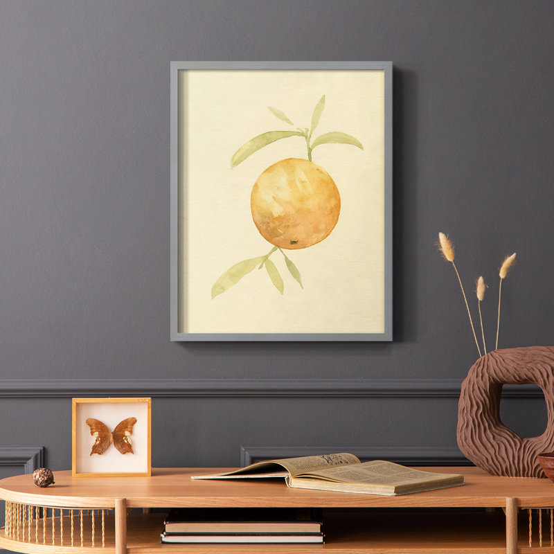 «Dappled Oranges III», reproduction encadrée - bois massif, Gris, H 10 po x l 8 po