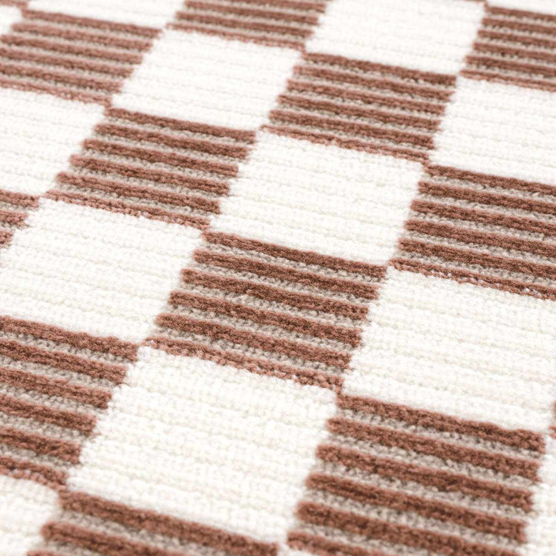 Tapis crème / blanc cassé / brun Chuby, Rectangle 9 pi x 12 pi, Brun