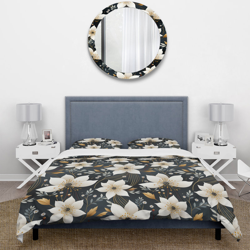 Ensemble de housse de couette Enura, Housse de couette pour grand lit et 2 taies décor