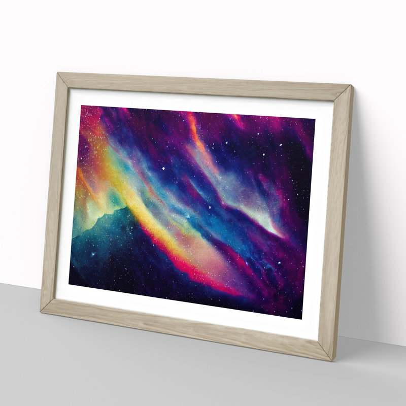 Neon Galaxy Vol.5 - Framed Print, 25cm H x 34cm W, Beige