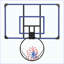 Panier de basketball mural, dossier incassable 45 x 29 pouces, cercle pliable, cercle durable et filet résistant aux intempéries pour une utilisation intérieure et extérieure