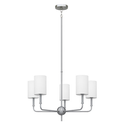 Lustre de vestibule de style transitionnel en acier inoxydable à 5 lumières Waylon