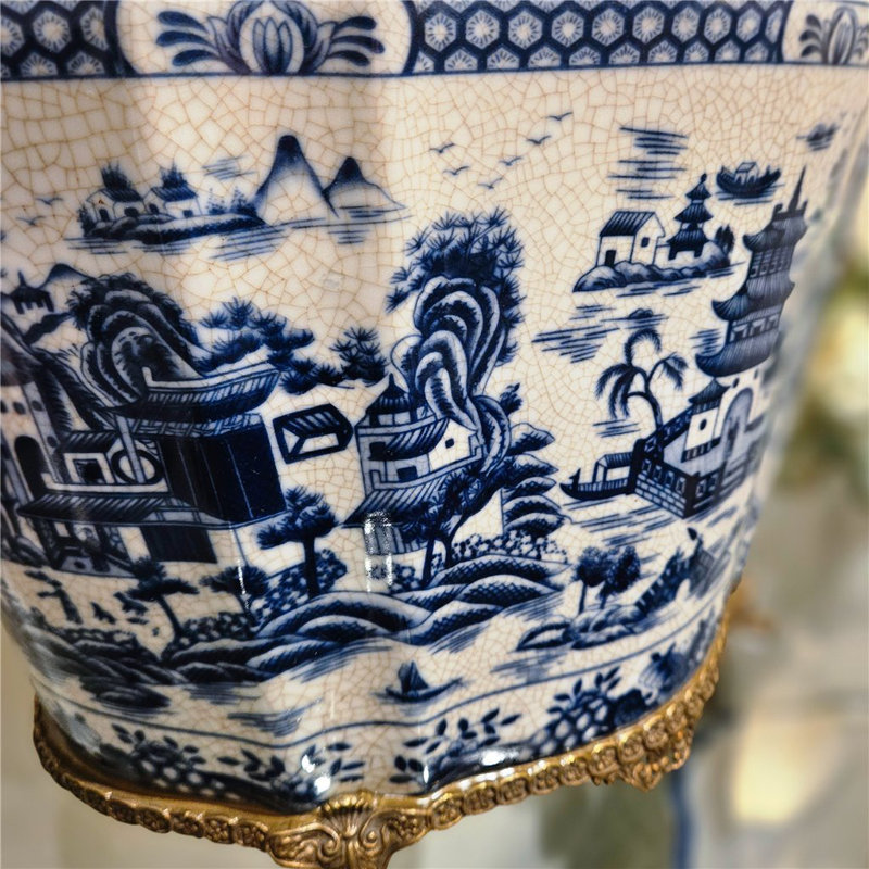 Blue Willow Handmade Planter