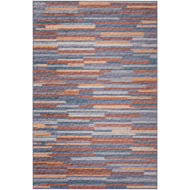 Chenille Washable Abstract Indoor / Outdoor Rug, Rectangle 10' x 14'