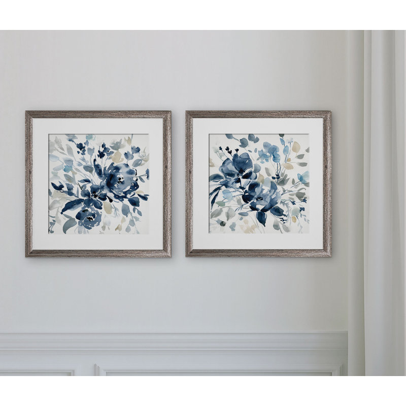 Indigo Garden' 2-Piece Painting Print Set, Brown