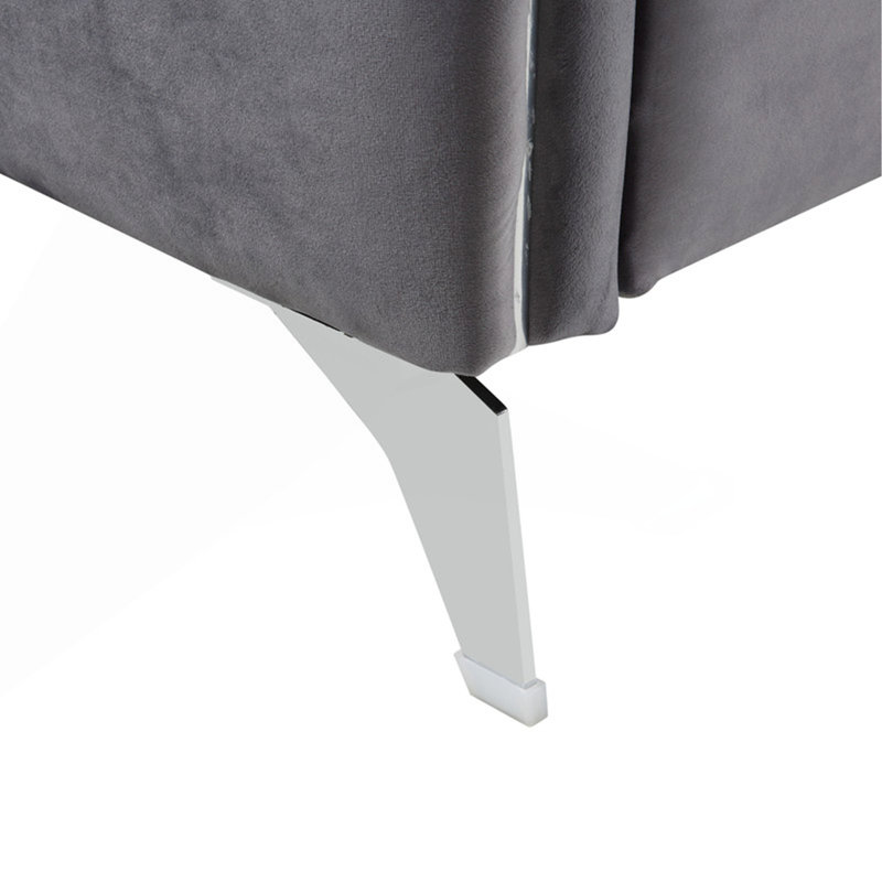 Fauteuil d'appoint moderne chic en velours gris Hadriano
