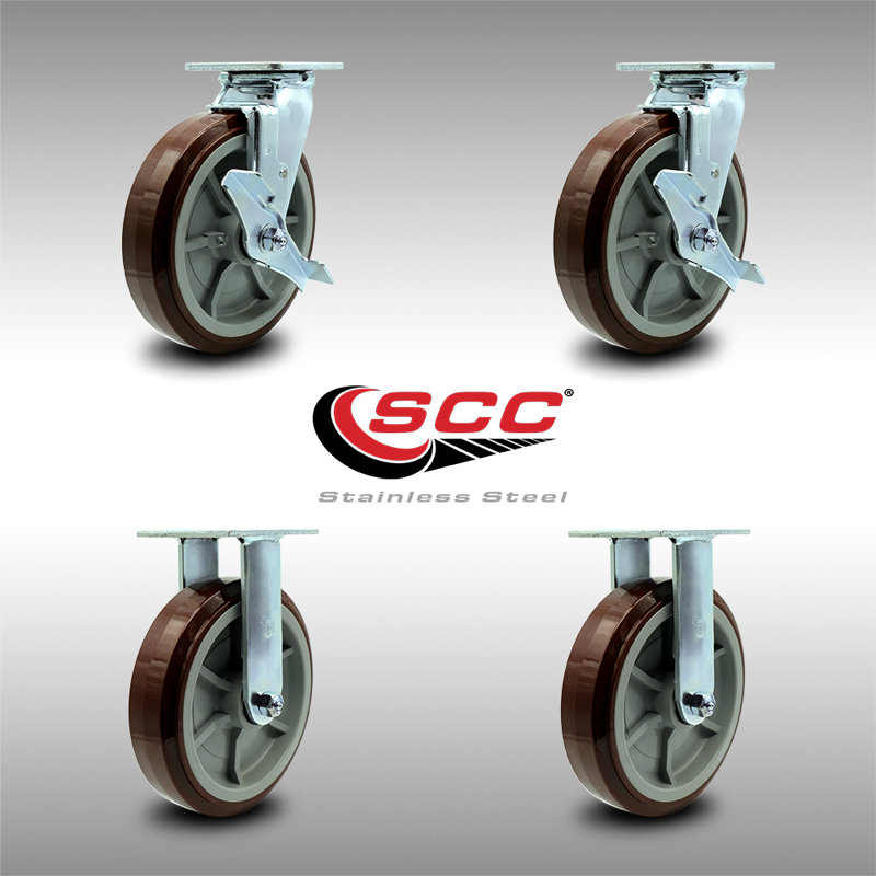 4 Piece Polyurethane Caster Set