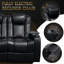 Fauteuil inclinable électrique 62,2 po 2 PC avec nappa de grain supérieur, relaxation entièrement réglable, charge intelligente, éclairage DEL RVB dynamique, noir-128777048