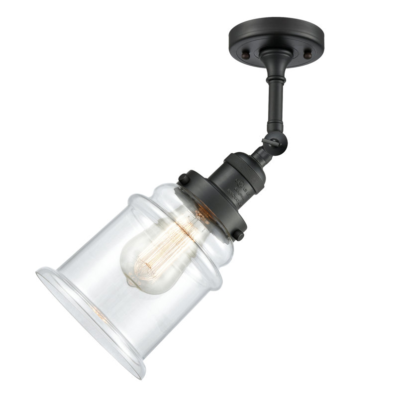 Galaviz Dimmable Bath Sconce, Matte Black, Clear, Bulb Not Included