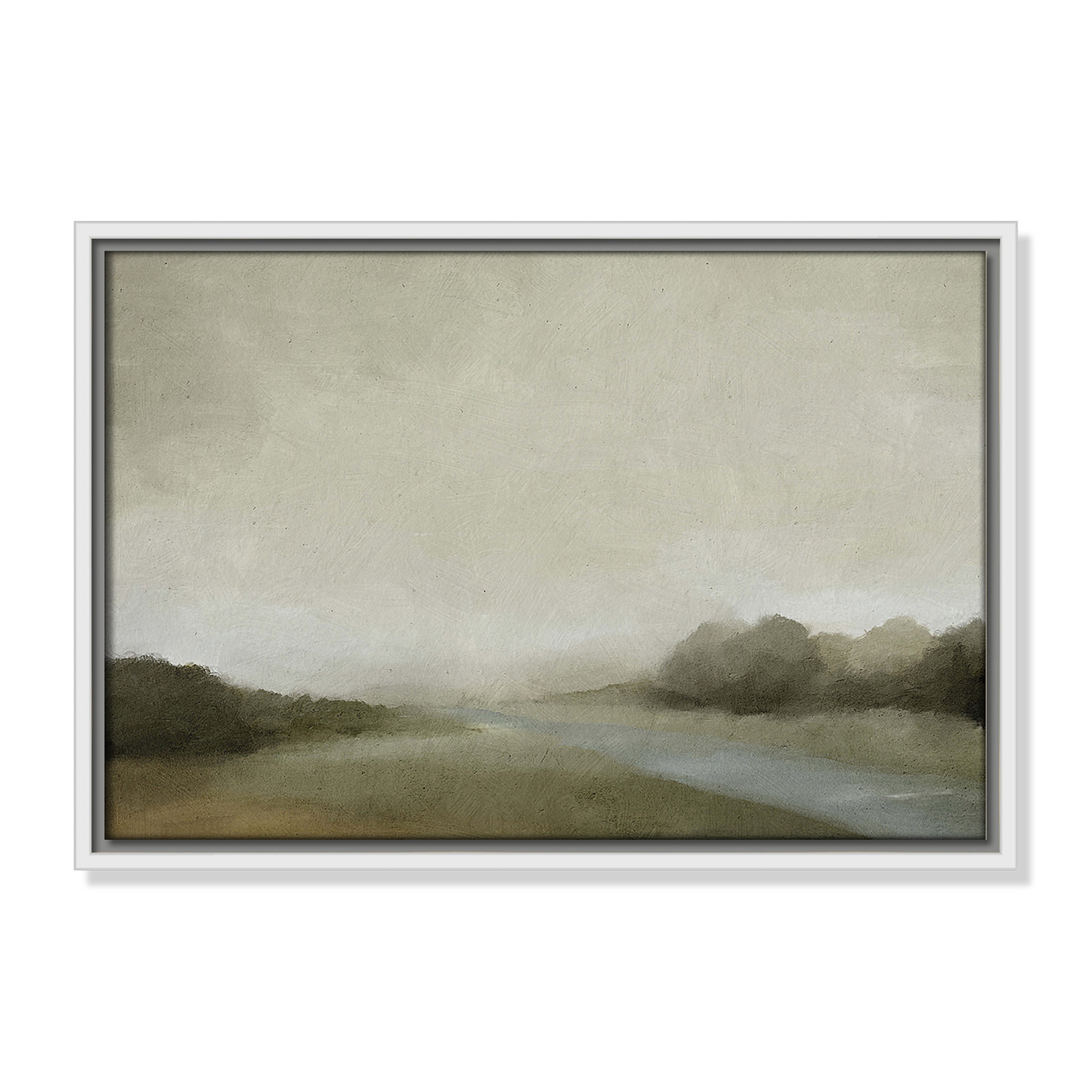 Vanora "Lovers Creek" Painting, 13.5" H x 19.5" W, White