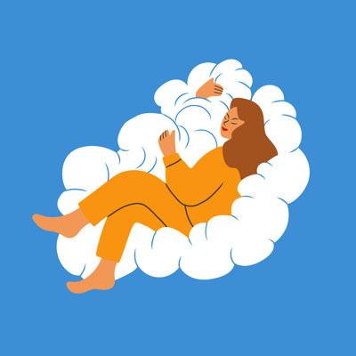Woman Sleeping On A Cloud by Sycomore - Wrapped Canvas Print