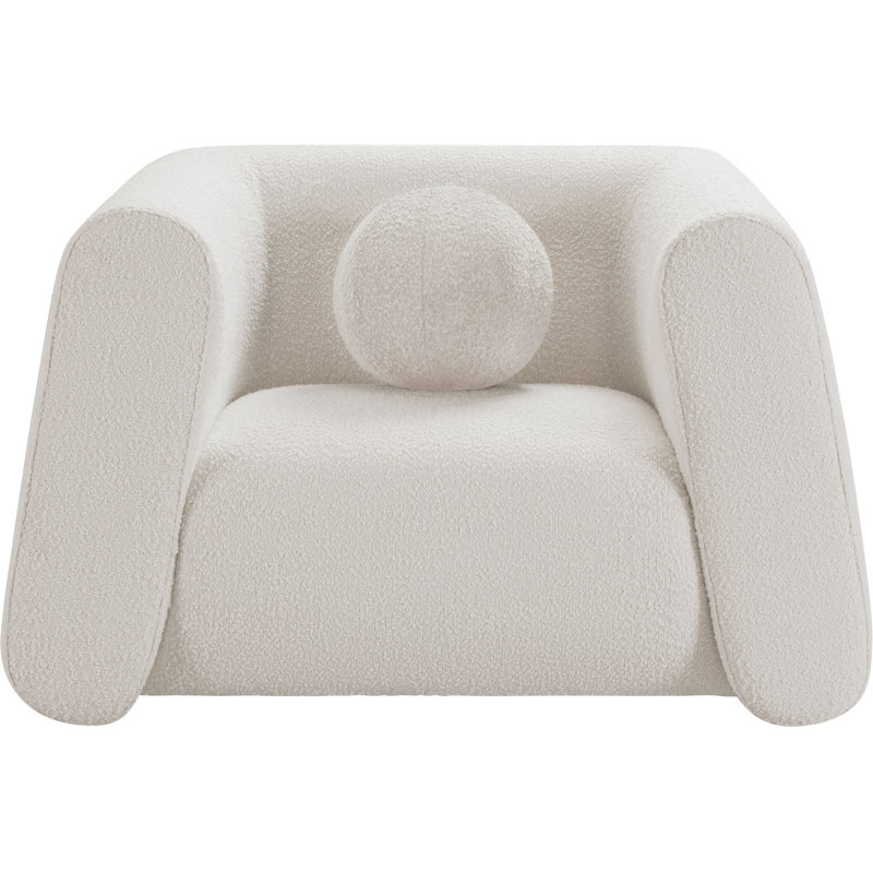 Dalinda 48 de large, Tissu crème bouclé