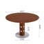 Table de cuisine ronde, 43 po, ton noyer, style champêtre, 4 places, bois véritable, couleur de surface usée, style champêtre, 2 panneaux à haute densité