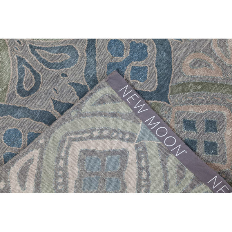 Bali Geometric Area Rug in Blue, Rectangle 10' x 14'