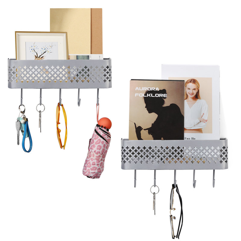 Organisateur mural avec crochet pour clés, Argent