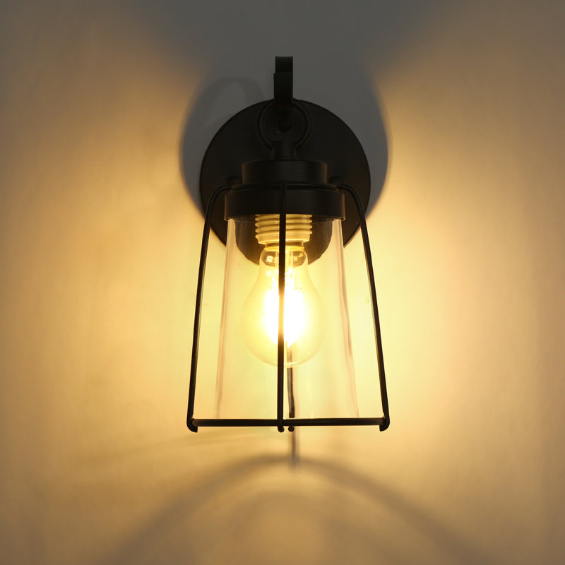 Petite applique murale d'extérieur moderne noir 