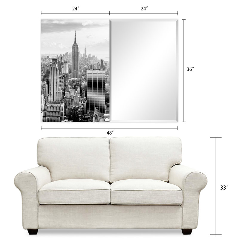 Miroir mural moderne et contemporain biseauté