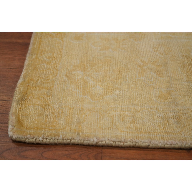 Tapis transitionnel doré fait à la main Oushak 5 x 8