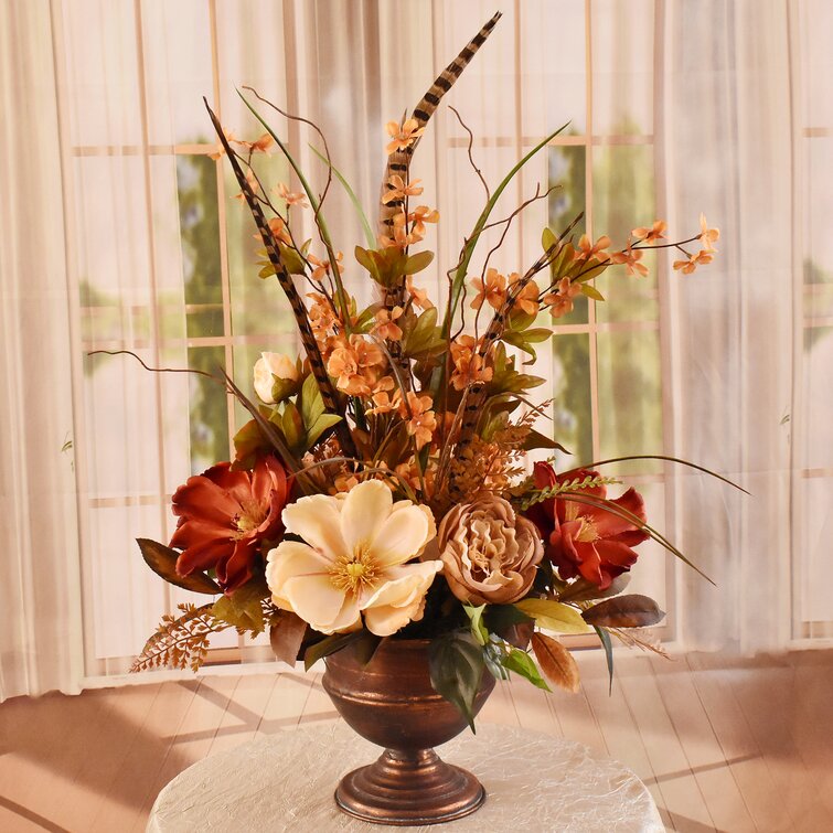 Faux Silk Mixed Arrangement in Vase