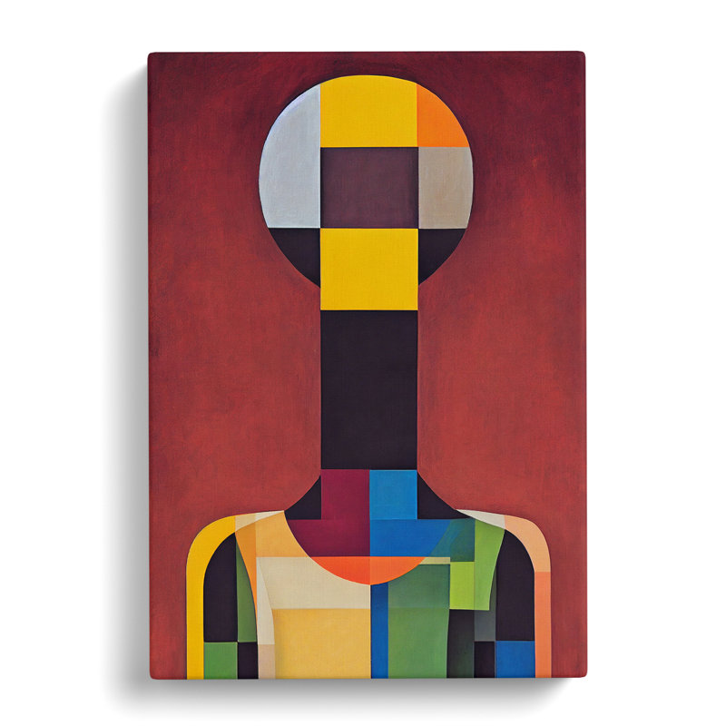 Abstract Male Portrait - Wrapped Canvas, 50cm H x 35cm W x 3cm D
