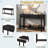 Modern Console Table With Striped Design, 2 Drawers And 2-tier Design-1410201999
