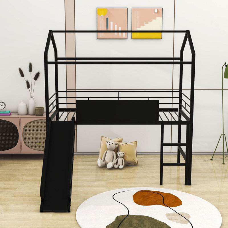 Hornell Kids Twin Loft Bed, Black