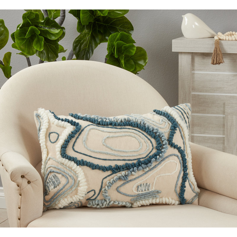 Euro Cotton Embroidered Pillowcase in Blue