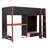 Loft Bed Of Gaming Design With Desk, Wardrobe, Led And A Drawer-1710710498