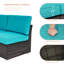 Ensemble de conversation en osier / rotin pour 5 personnes avec coussins-817121976