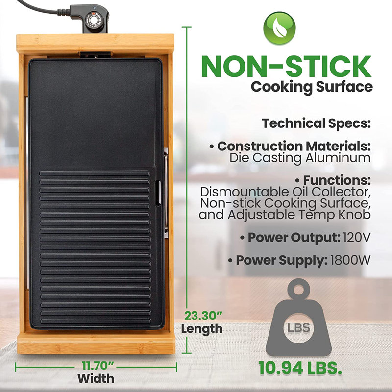 NutriChef 2.95'' Smokeless Non Stick Electric Grill
