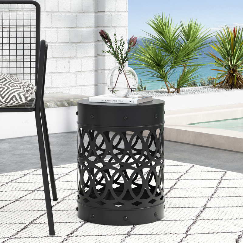 Outdoor Metal End Table -Large