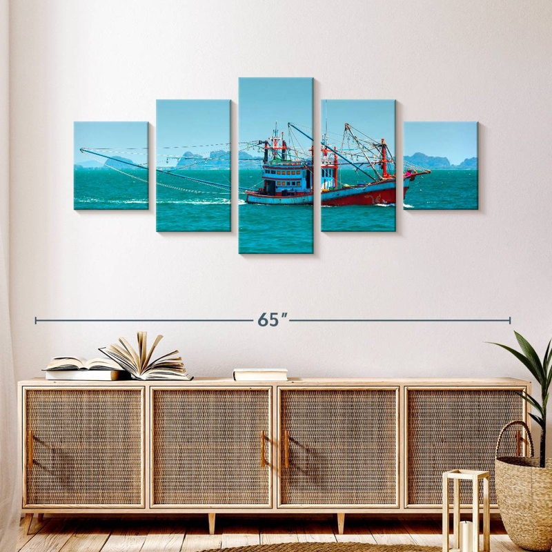 Bateau de pêche thaïlandais, H 24 po x l 55 po