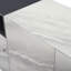 Arguelles Modern 3-Door Sideboard With White Marble-Effect Tempered Glass And Black Open Shelving
