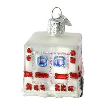 Old World Christmas Blown Glass Ornament for Christmas Tree, Ambulance