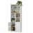 Rilion 74.6" H X 23.54" W Modern Wood 7-tier Storage Bookshelf With 4 Doors, Bookcase With Cube Storage Shelf 
