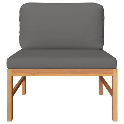 Chaise de patio en teck avec coussins