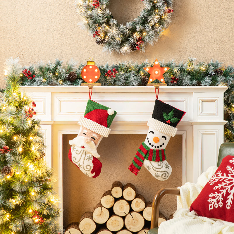 Chaussette de Noël bonhomme de neige