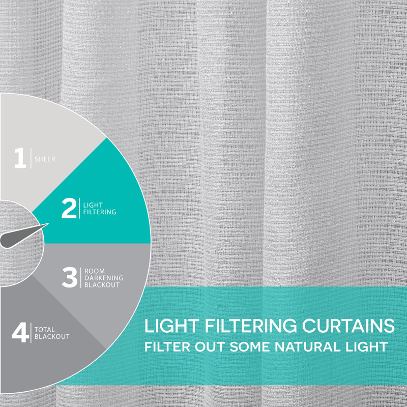 Alvina Semi Sheer Pair, 54" W x 120" L, Winter White