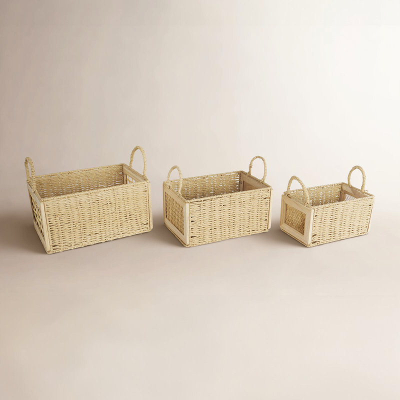 Panier de rangement décoratif et fonctionnel tissé en rotin Cole and Gray