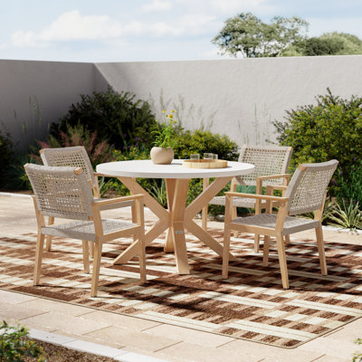 Fleur 48" Eucalyptus Patio Dining Set
